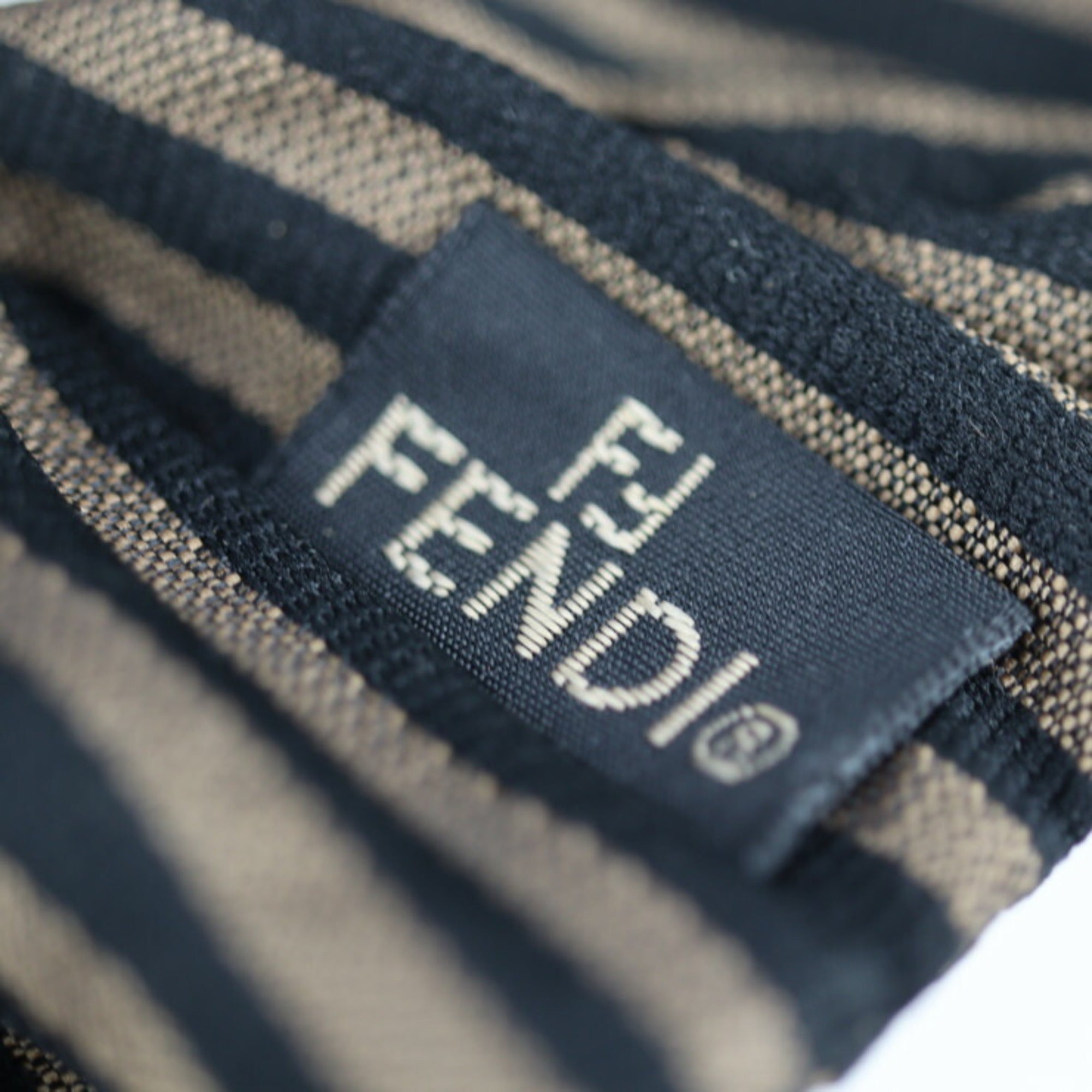 FENDI Scrunchie Pecan Other Fashion Goods Canvas Brown Black Hair Accessories Wraps Elastics