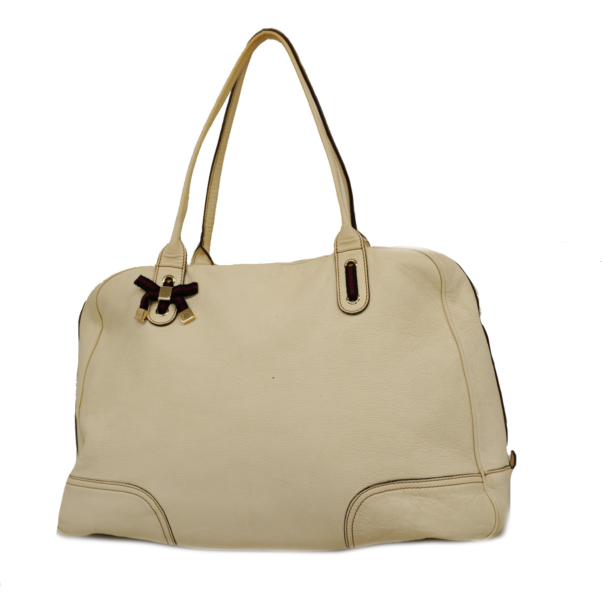 GUCCI  Sherry Princey 163805 Women's Leather Tote Bag Ivory
