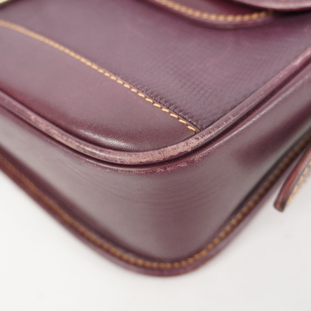 GUCCI  GG Canvas Shoulder Bag 001 106 0466 Women's Leather Bordeaux