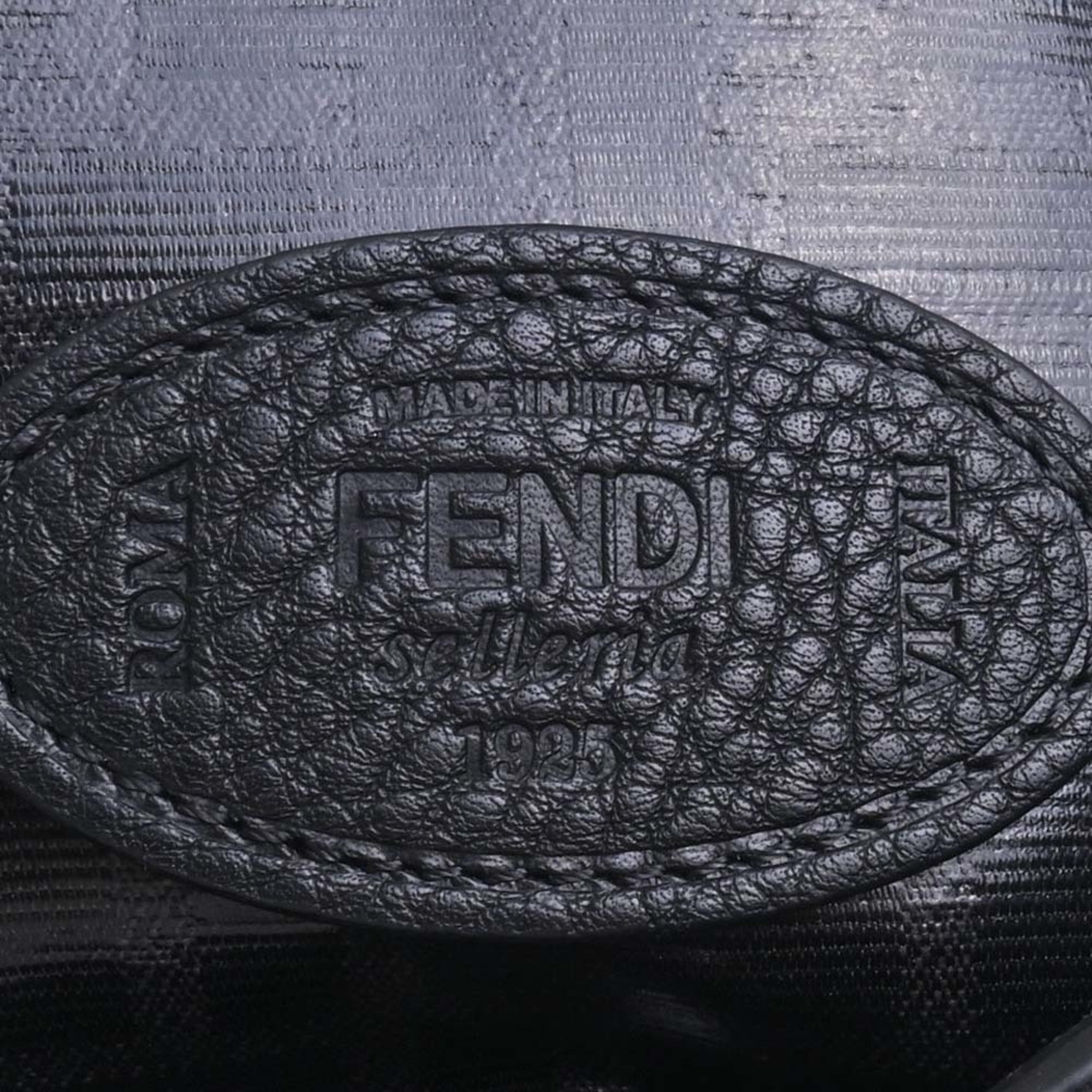 FENDI Selleria Leather Peekaboo Essential Handbag 7VA506 Black Ladies