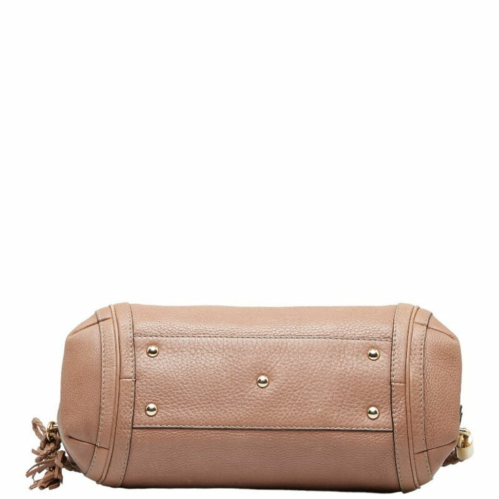 GUCCI Bamboo Bella Handbag One Shoulder Bag 269949 Pink Beige Leather Women's