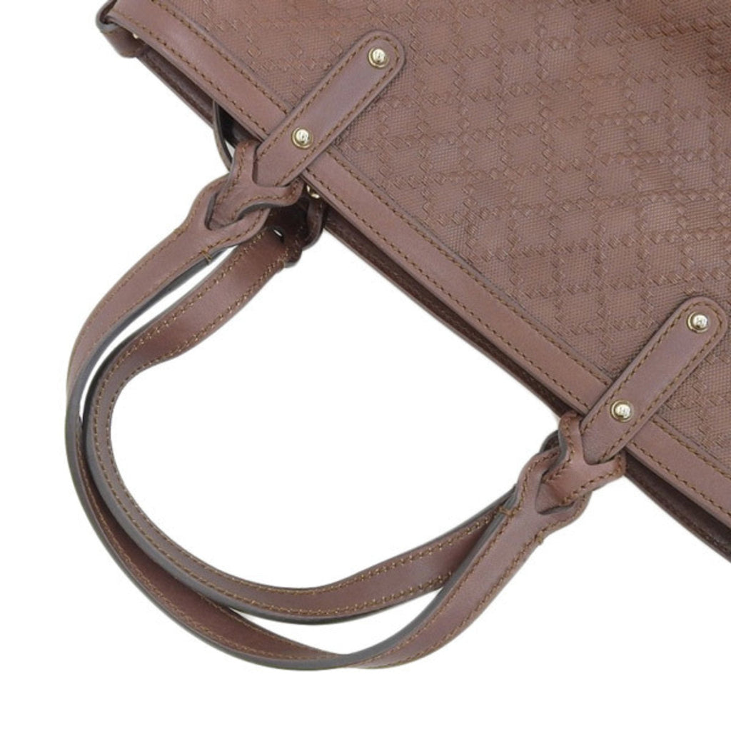 GUCCI Diamante Leather Handbag 269878 Brown Women's
