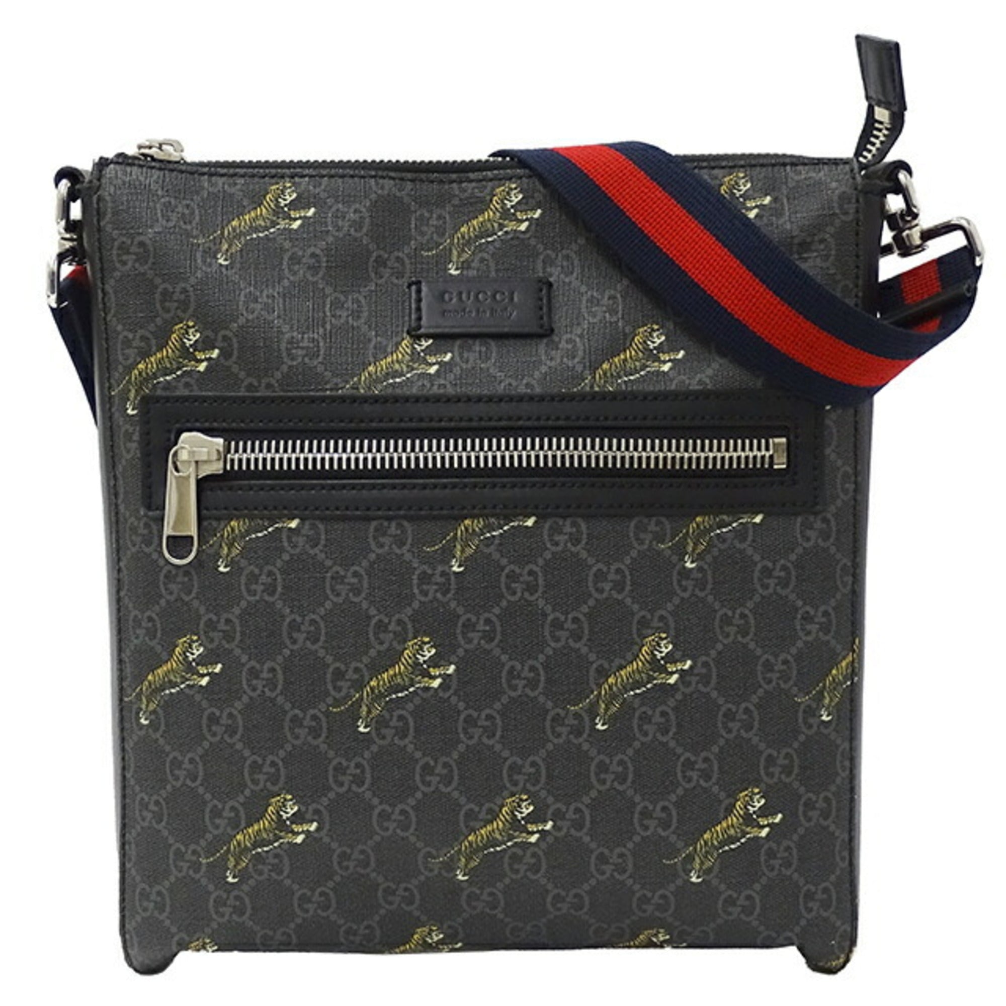 GUCCI Bag Men's GG Supreme Shoulder Black 474137 Tiger
