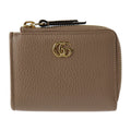 GUCCI GG Marmont Coin Case 644406 Leather Beige Gold Metal Fittings Purse L-shaped Zipper Japan Limited