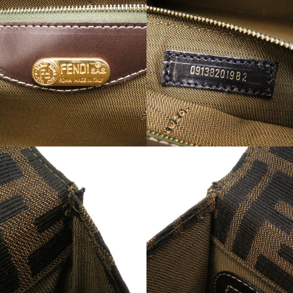 FENDI ZUCCA CANVAS BROWN HANDBAG