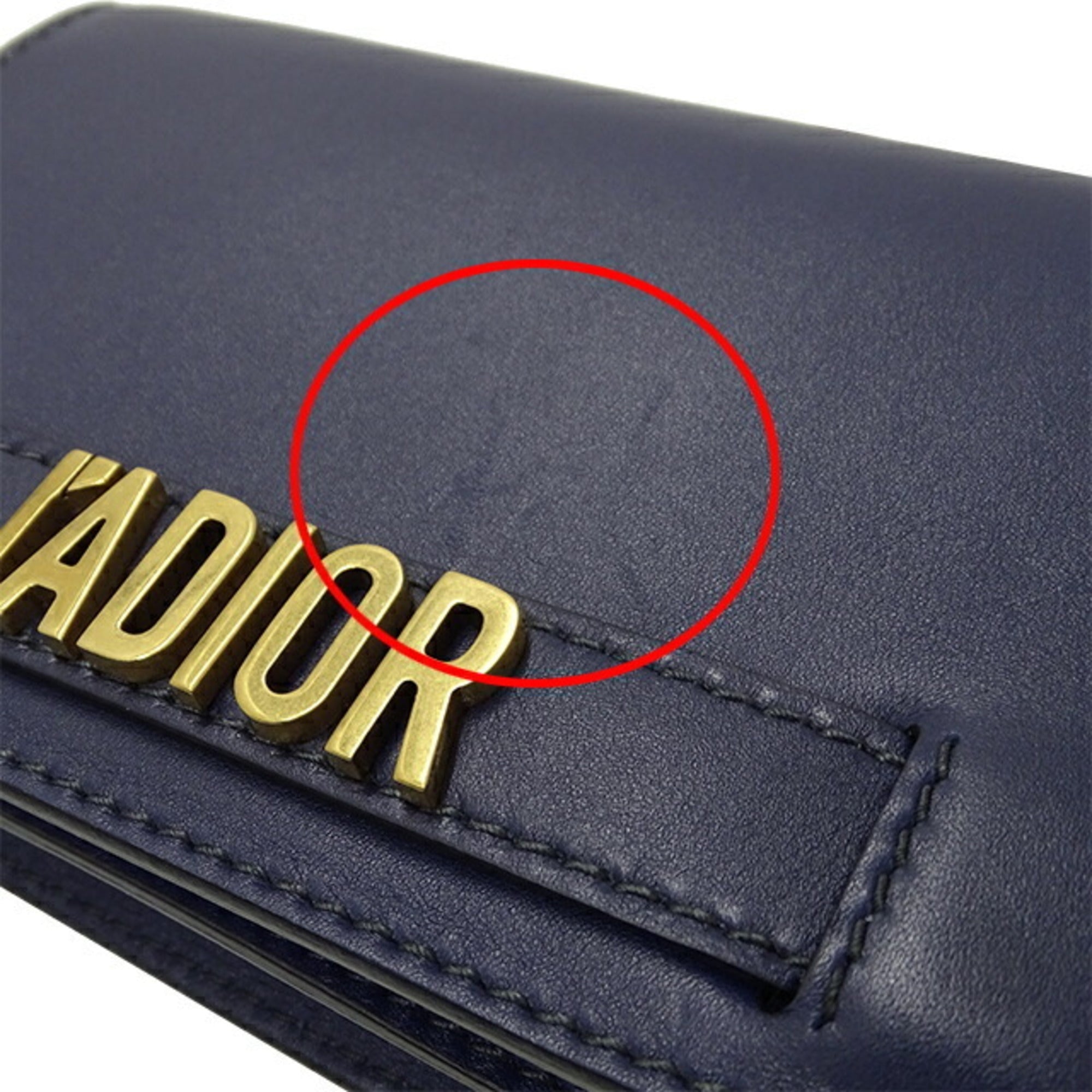 CHRISTIAN DIOR Bag Women's Jadior Shoulder Leather Chain Navy