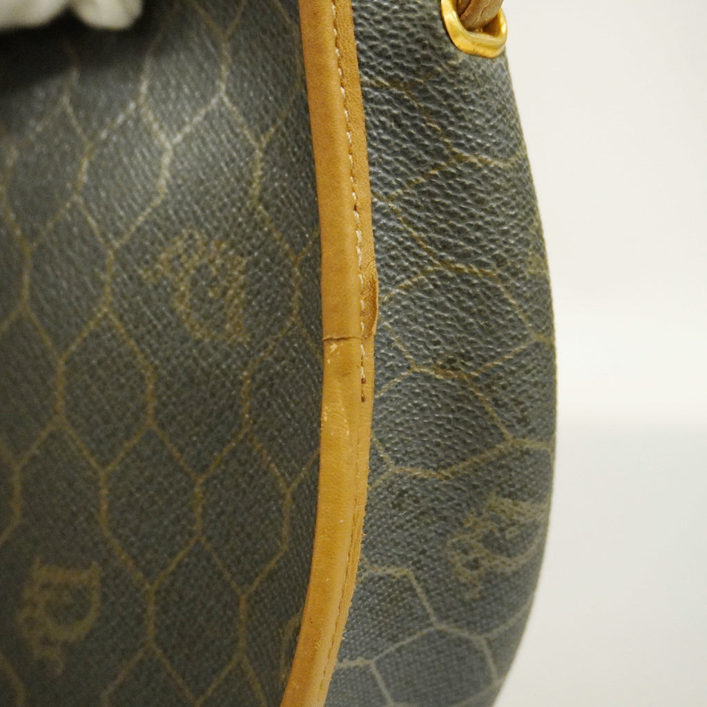 CHRISTIAN DIOR  Honeycomb Women's PVC,Leather Shoulder Bag Black,Brown