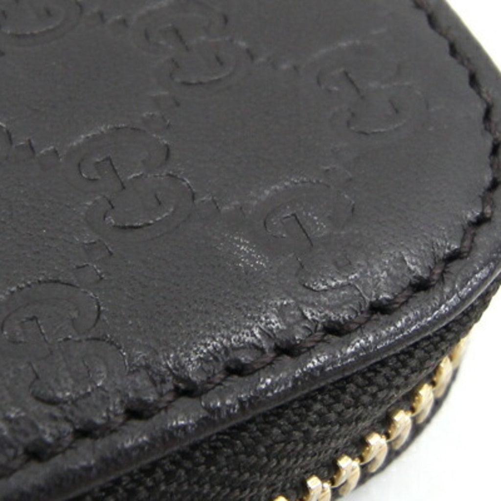 GUCCI Coin Case Micro sima 449896 Brown Leather Purse Holder Wallet Men Women
