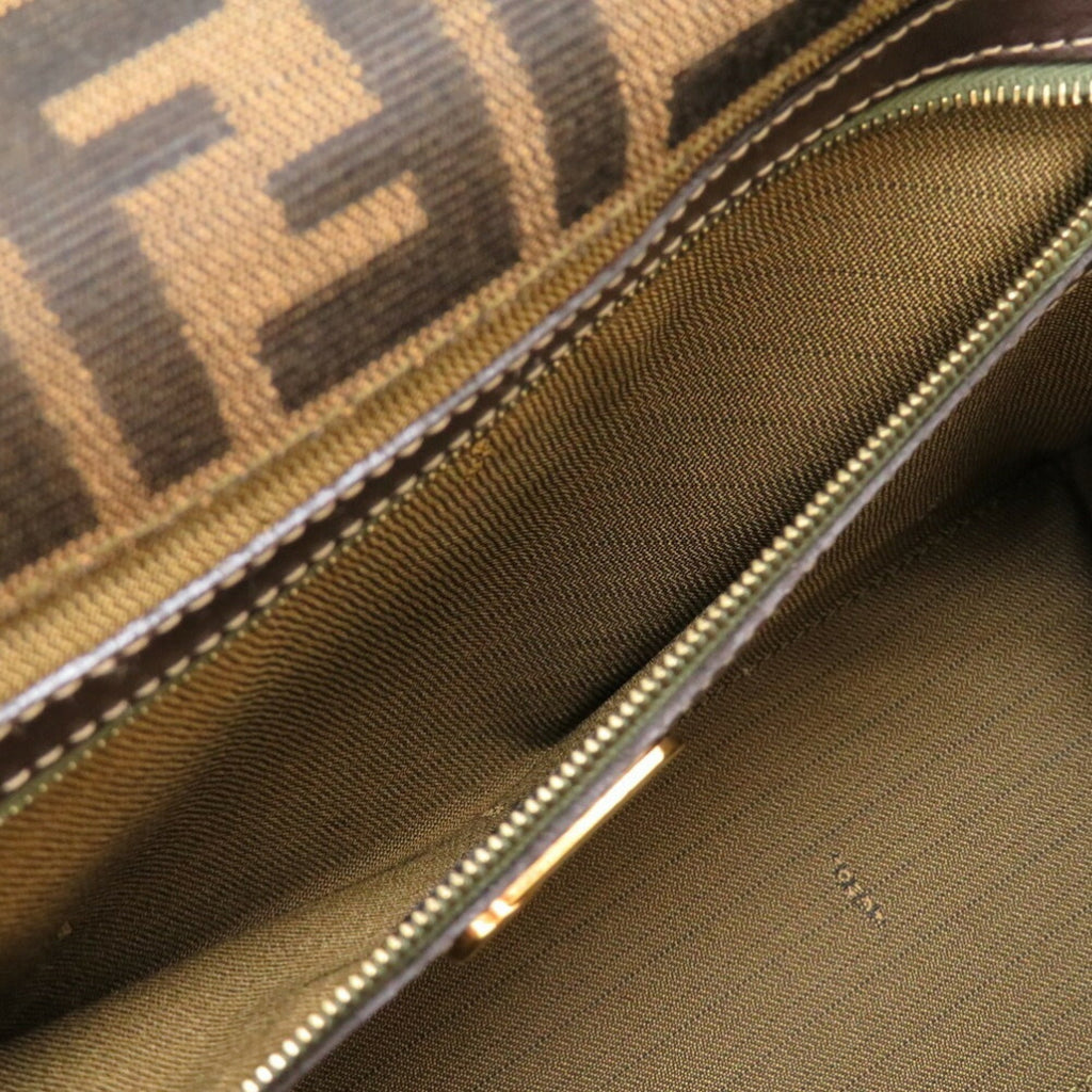 FENDI ZUCCA CANVAS BROWN HANDBAG