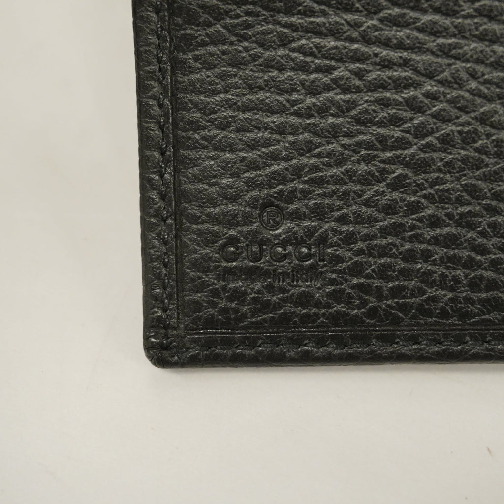 GUCCIAuth  GG Marmont Gold Hardware 456122 Women's Leather Wallet Black