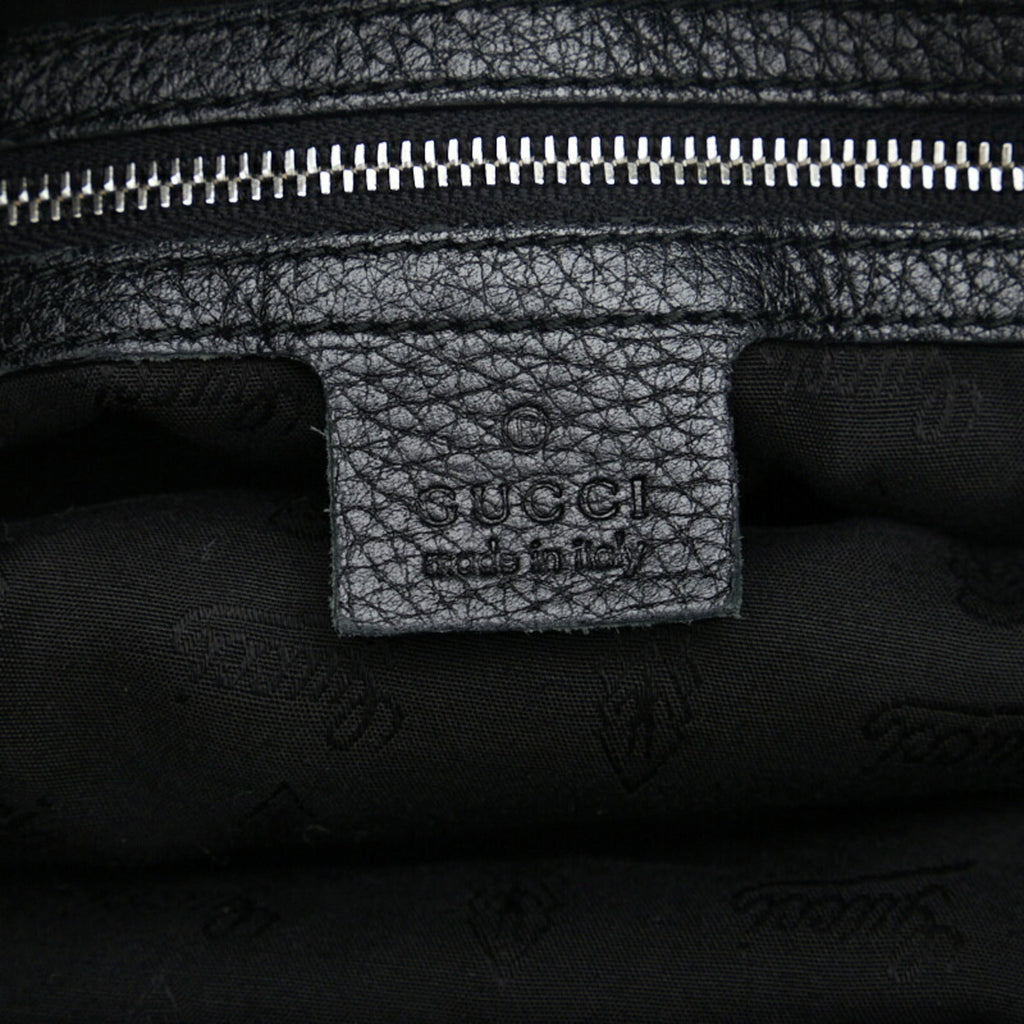 GUCCI Bamboo Hobo One Shoulder Bag 232930 Black Leather Women's