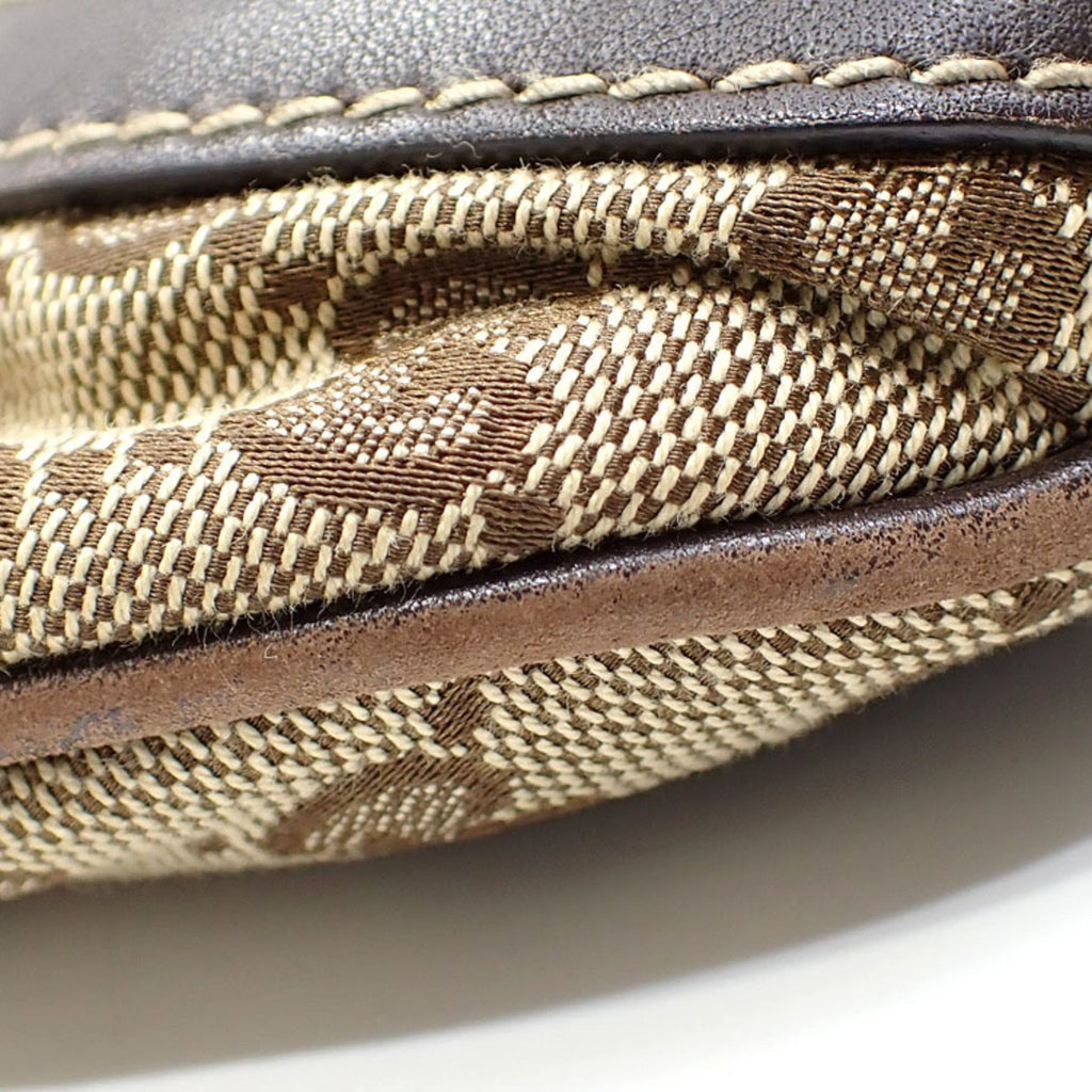 GUCCI Shoulder Bag Abbey Women's Beige Brown GG Canvas Leather 203257
