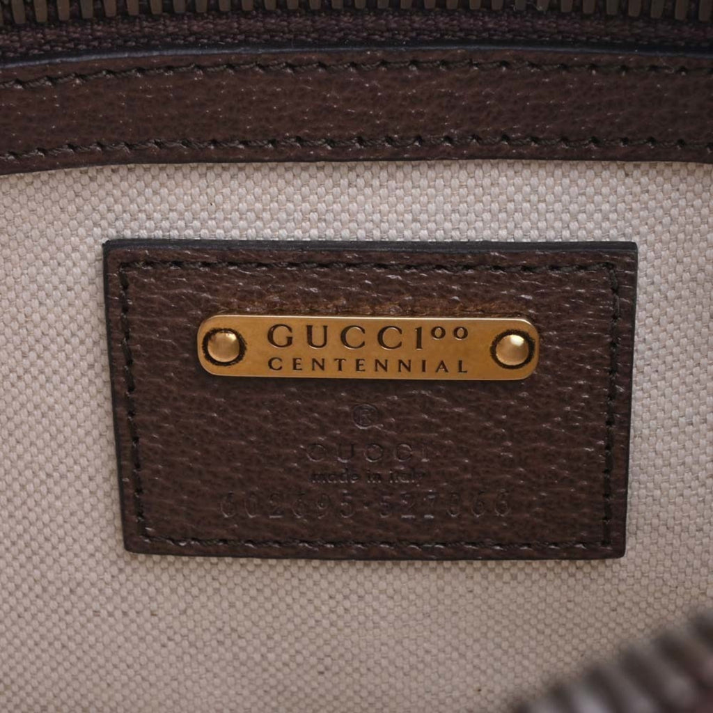 GUCCI Leather Waist Bag Belt 100th Anniversary 602695 Brown Women's