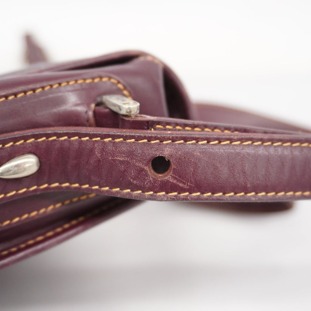 GUCCI  GG Canvas Shoulder Bag 001 106 0466 Women's Leather Bordeaux