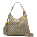GUCCI New Jackie Bamboo Handbag Shoulder Bag 246907 Beige Leather Ladies