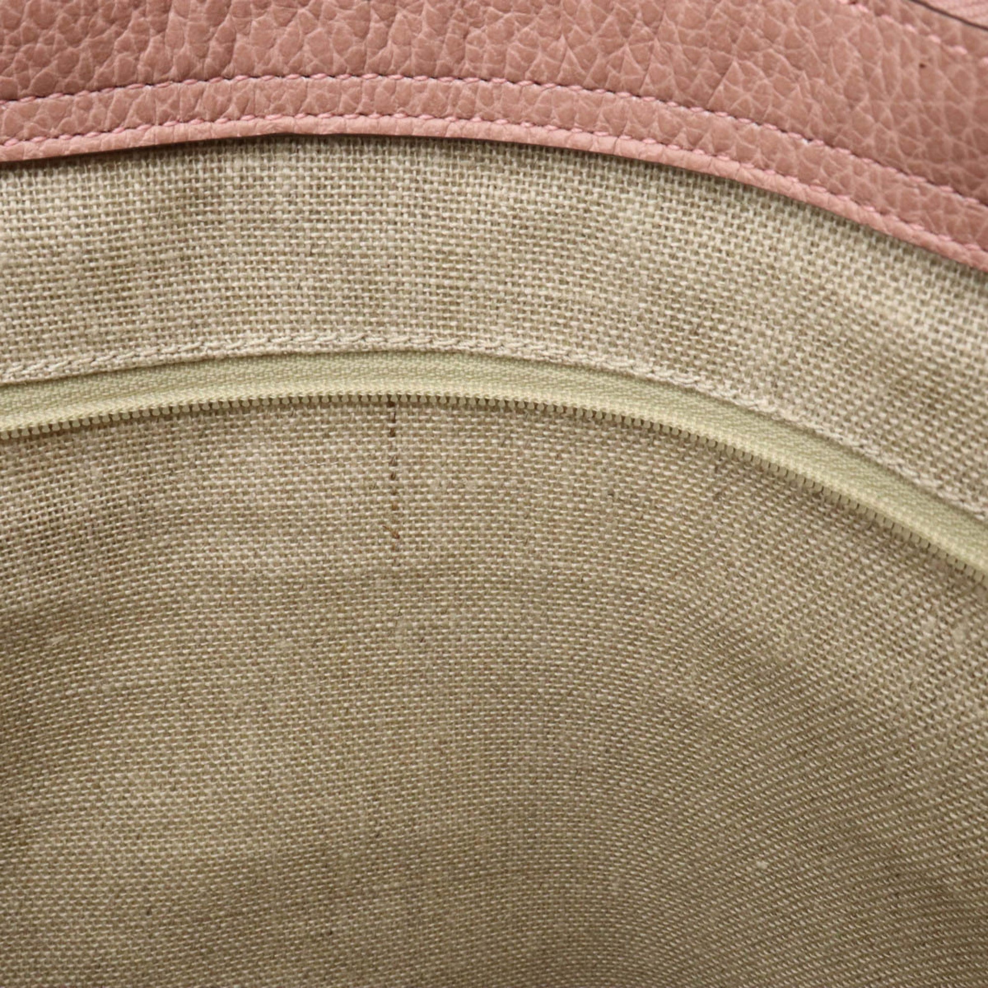 GUCCI Bamboo Tote Bag Handbag Shoulder Leather Pink 449642