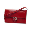 GUCCI  Interlocking G 510304 Women's Leather Shoulder Bag Red Color
