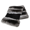 FENDI fur muffler silk shawl grey/white