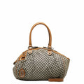 GUCCI Diamante Sookie Handbag Shoulder Bag 2WAY 223974 Beige Black Canvas Leather Ladies