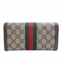 GUCCI Ophidia GG Supreme Sherry Continental Long Wallet 523153 Beige Brown Women's