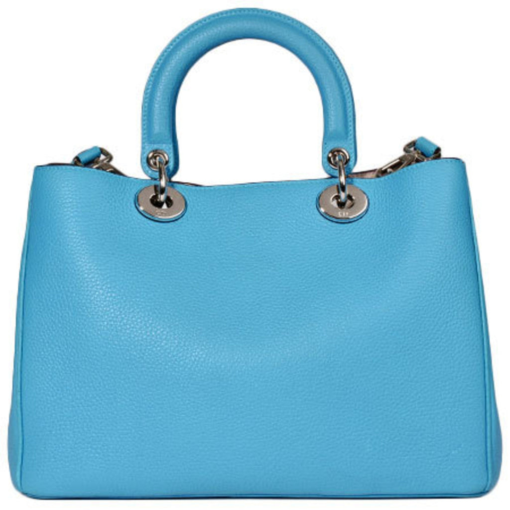 Christian Dior Diorissimo Strap Attached 2Way Handbag Blue Leather