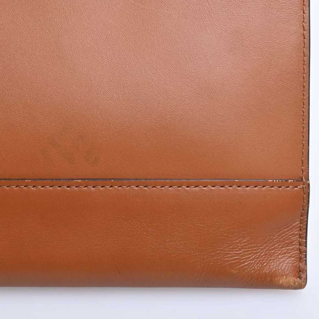 FENDI leather flat pouch clutch bag 8N0178 brown ladies