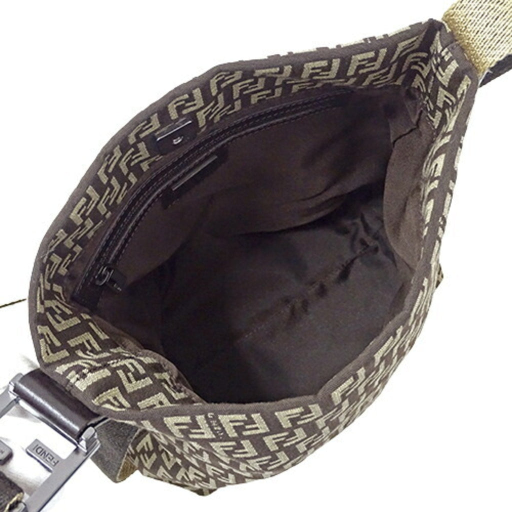 FENDI Bag Women's Shoulder Zucchino Canvas Brown 8BR317