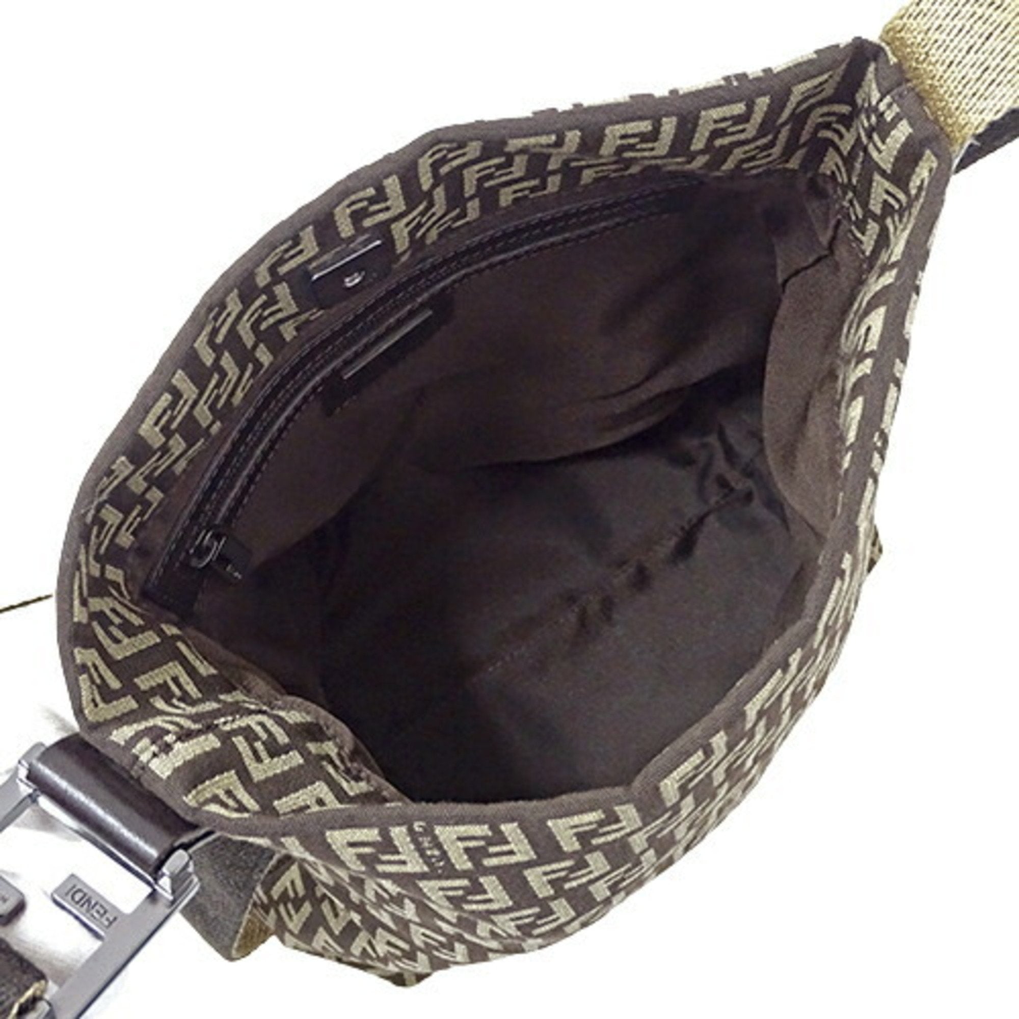 FENDI Bag Women's Shoulder Zucchino Canvas Brown 8BR317