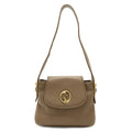 GUCCI Double G Detail Shoulder Bag Leather Mocha Beige 251809
