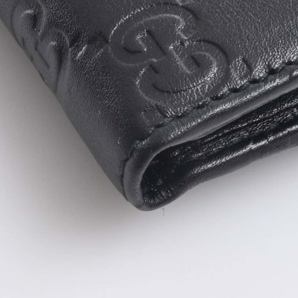 GUCCIsima Leather Bifold Wallet 212090 Black Women's