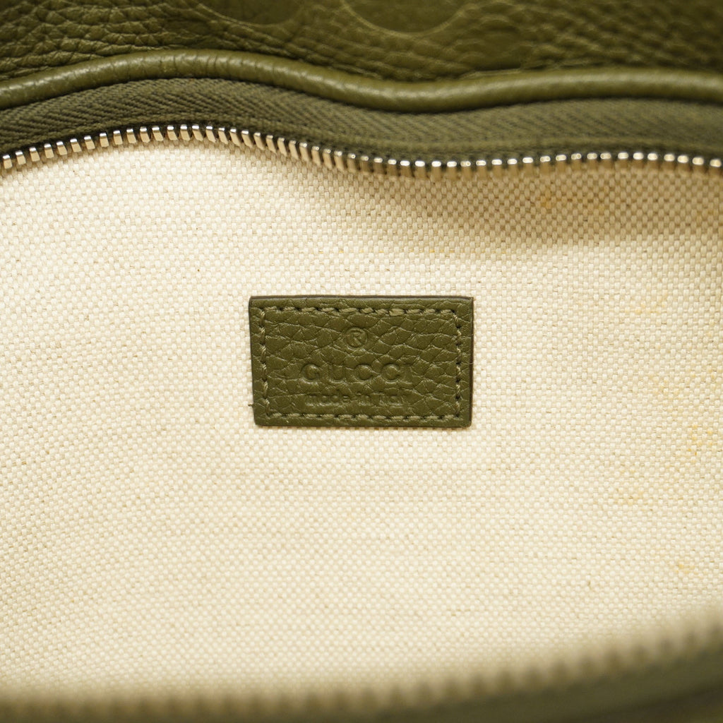 GUCCI  Jumbo GG 645093 Men's Leather Sling Bag Khaki