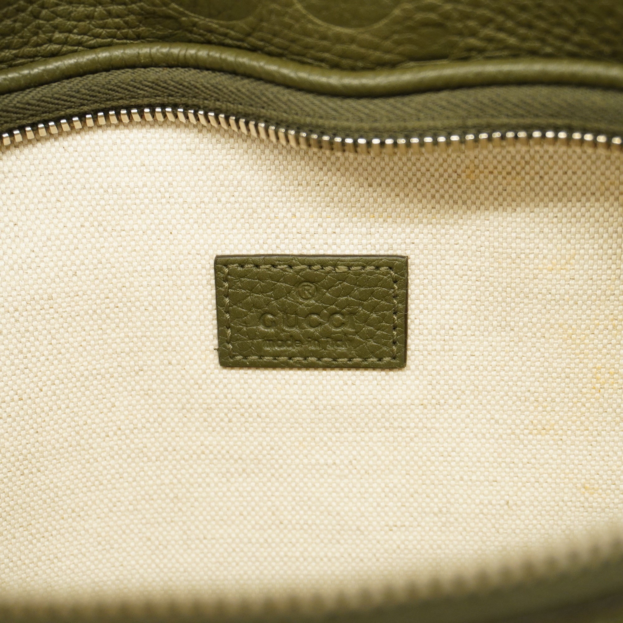 GUCCI  Jumbo GG 645093 Men's Leather Sling Bag Khaki