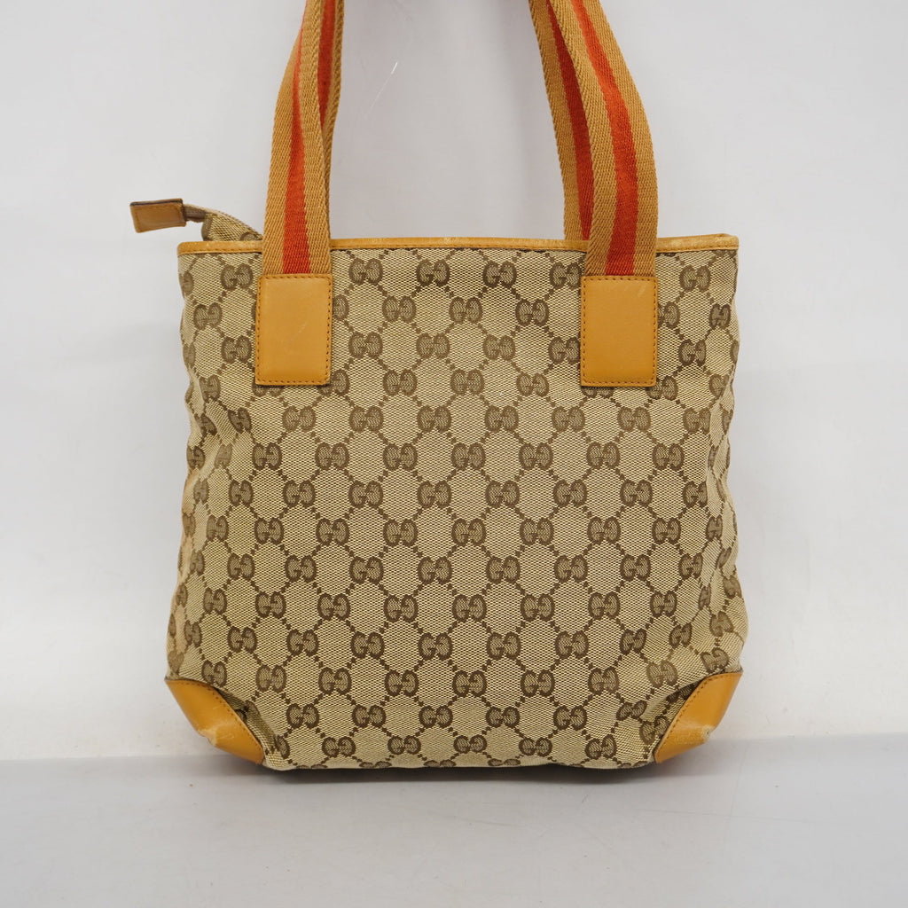 GUCCI  GG Canvas 019 0402 Women's Leather Tote Bag Beige
