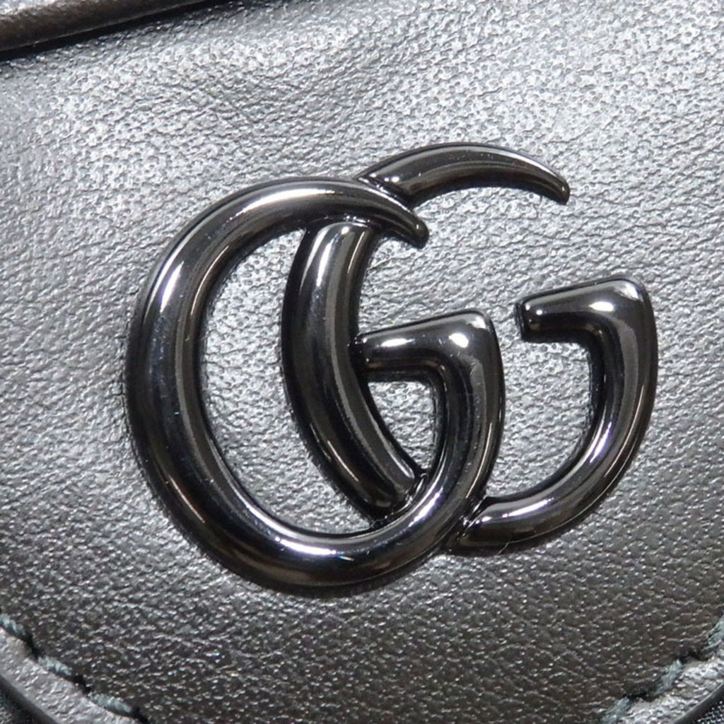 GUCCI Shoulder Bag GG Matelasse Small Women's Black Leather 702234