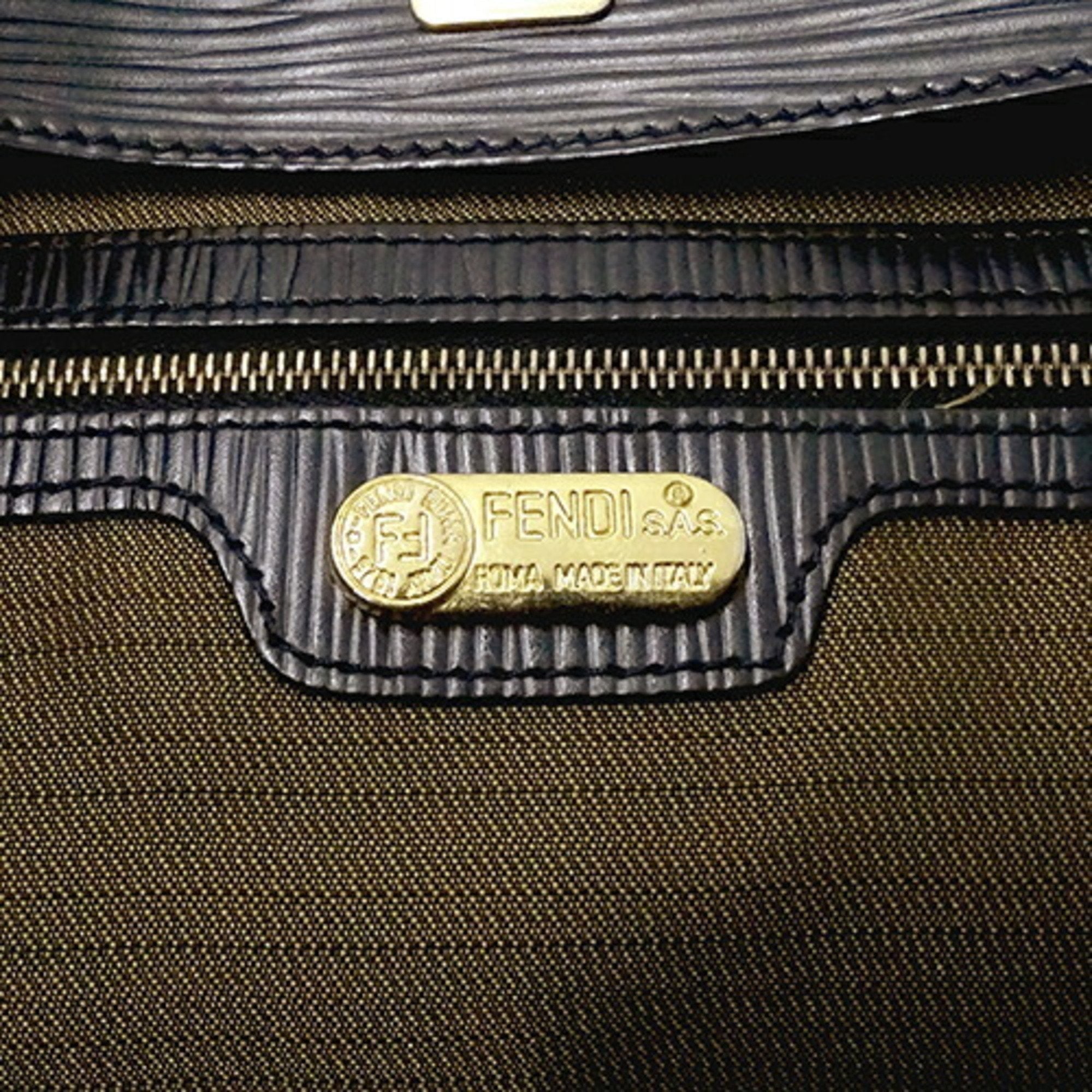 FENDI bag Lady's tote shoulder leather black