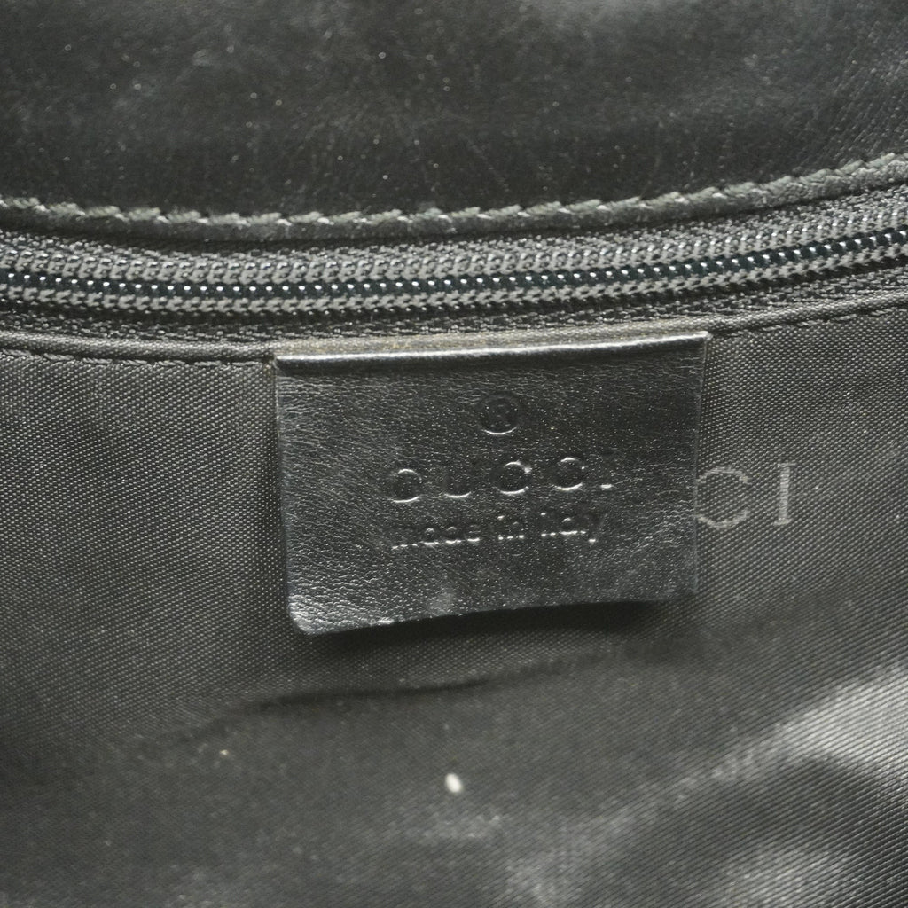 GUCCI  Jackie 124407 Women's GG Canvas,Leather Handbag Black