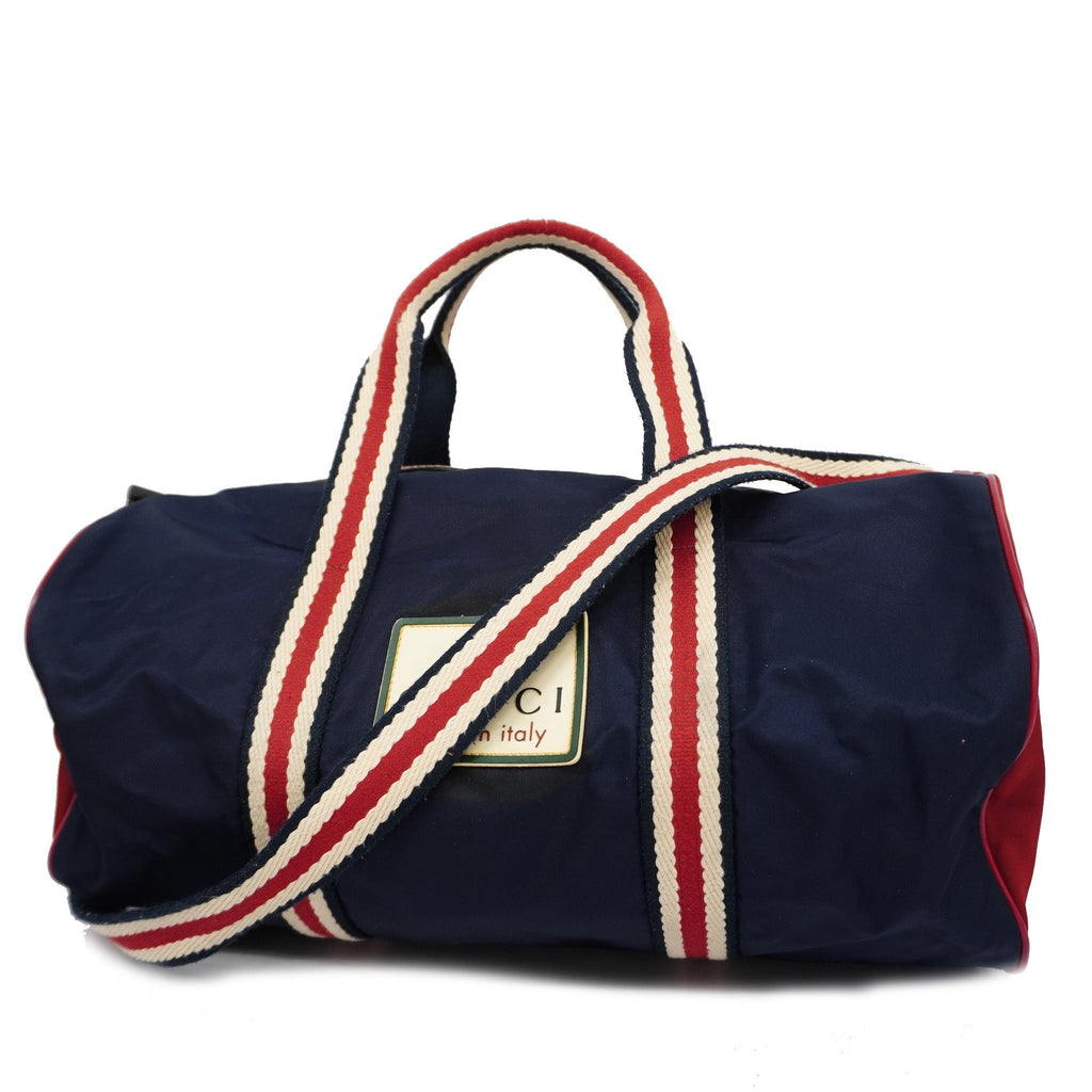 GUCCI  Boston Bag 189657 Women,Men,Unisex Nylon Boston Bag Navy,Red Color