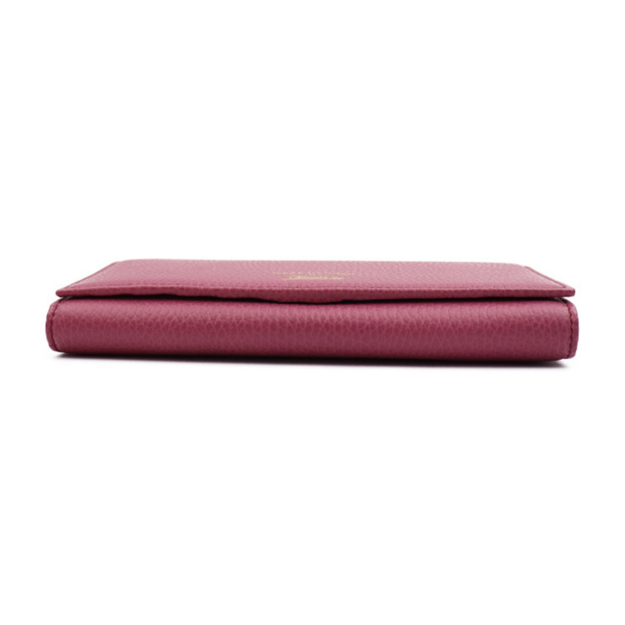 GUCCI Swing Continental Wallet Bifold 354498 Leather Purple Smoke Blue Gold Hardware Long
