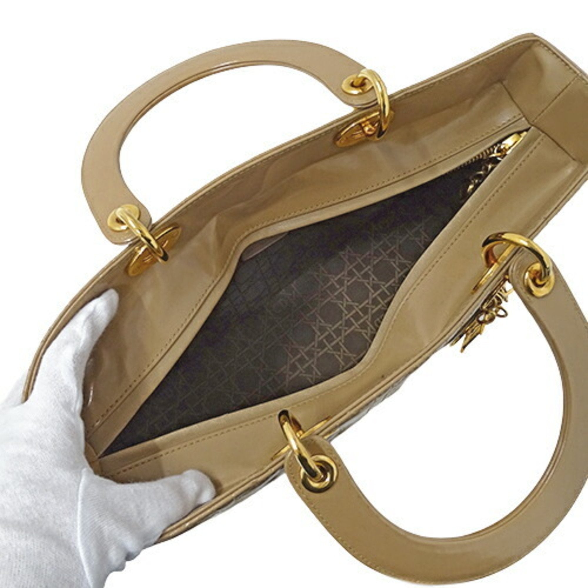 CHRISTIAN DIOR Lady Dior Women's Ethylen Vinyl Acetate [EVA] Handbag,Shoulder Bag Beige