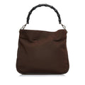 GUCCI Bamboo Handbag One Shoulder Bag 001 1638 Brown Black Nylon Leather Ladies