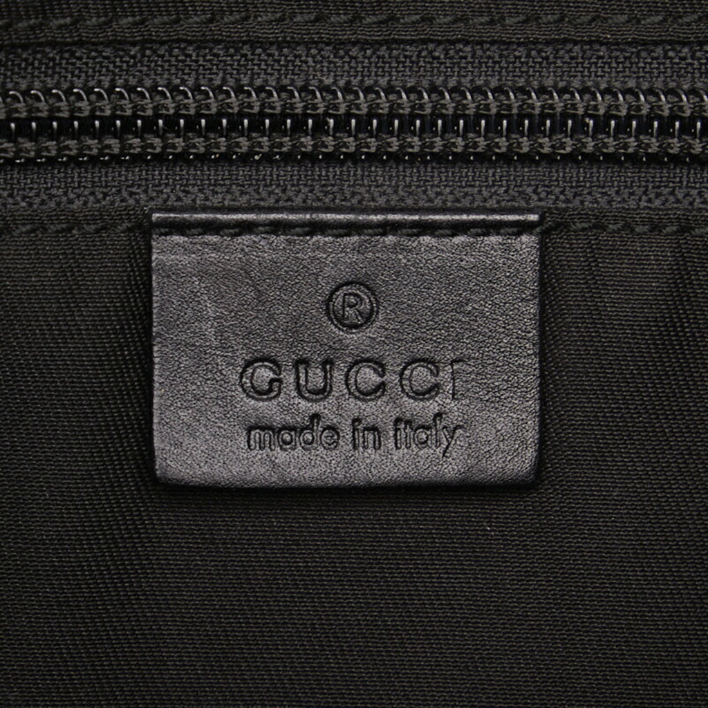 GUCCI GG Canvas Shoulder Bag 145857 Black Leather Women's
