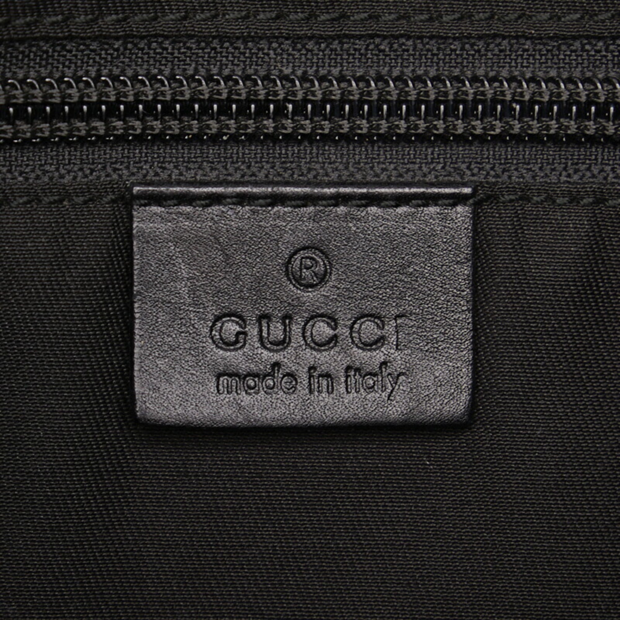 GUCCI GG Canvas Shoulder Bag 145857 Black Leather Women's