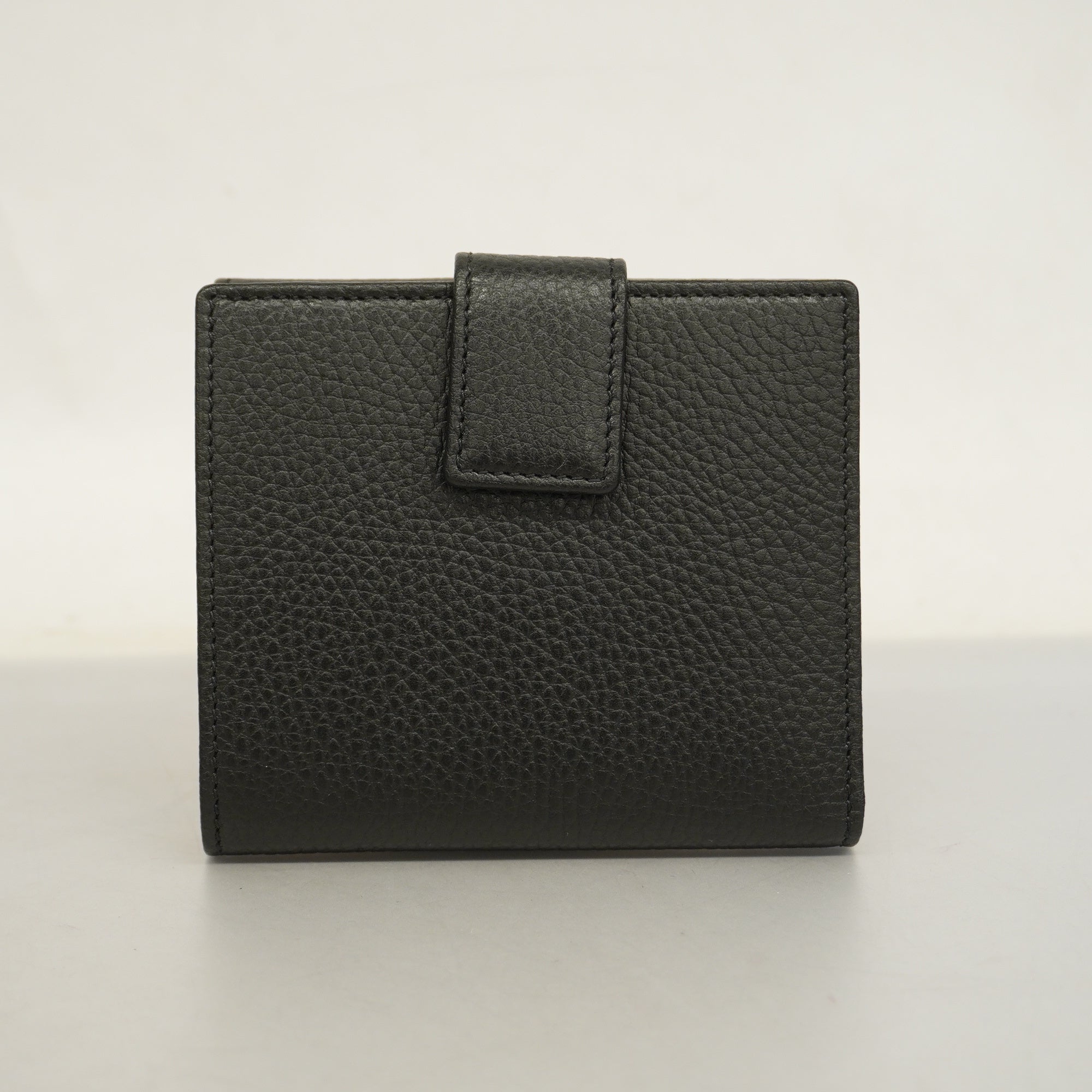 GUCCIAuth  GG Marmont Gold Hardware 456122 Women's Leather Wallet Black