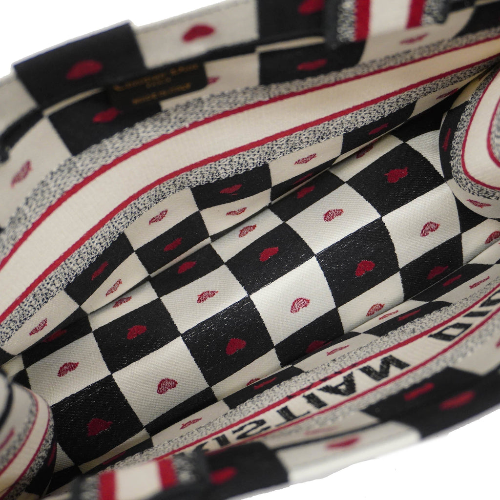 CHRISTIAN DIOR  Book Tote Women's Canvas Tote Bag Black,Red Color,White