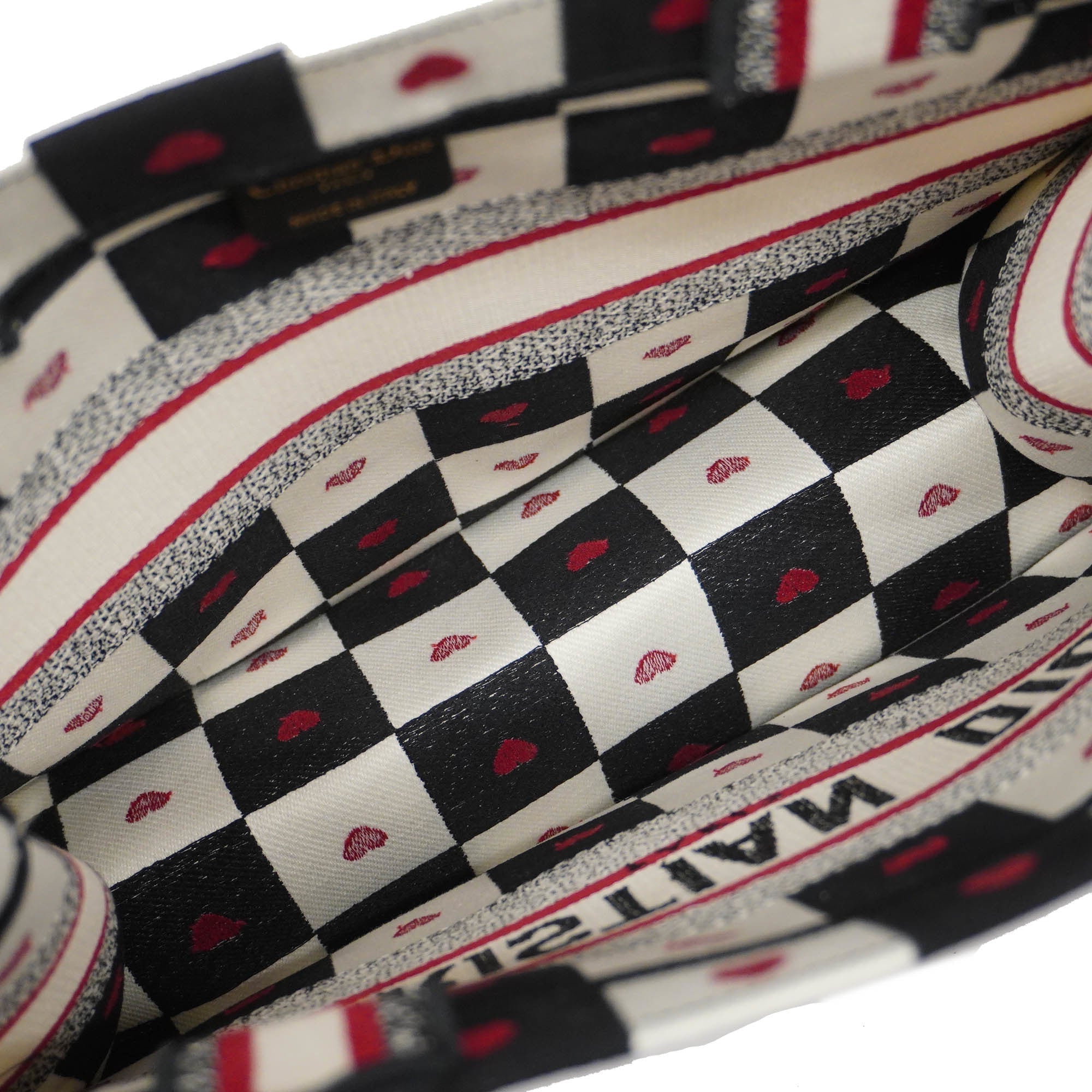 CHRISTIAN DIOR  Book Tote Women's Canvas Tote Bag Black,Red Color,White