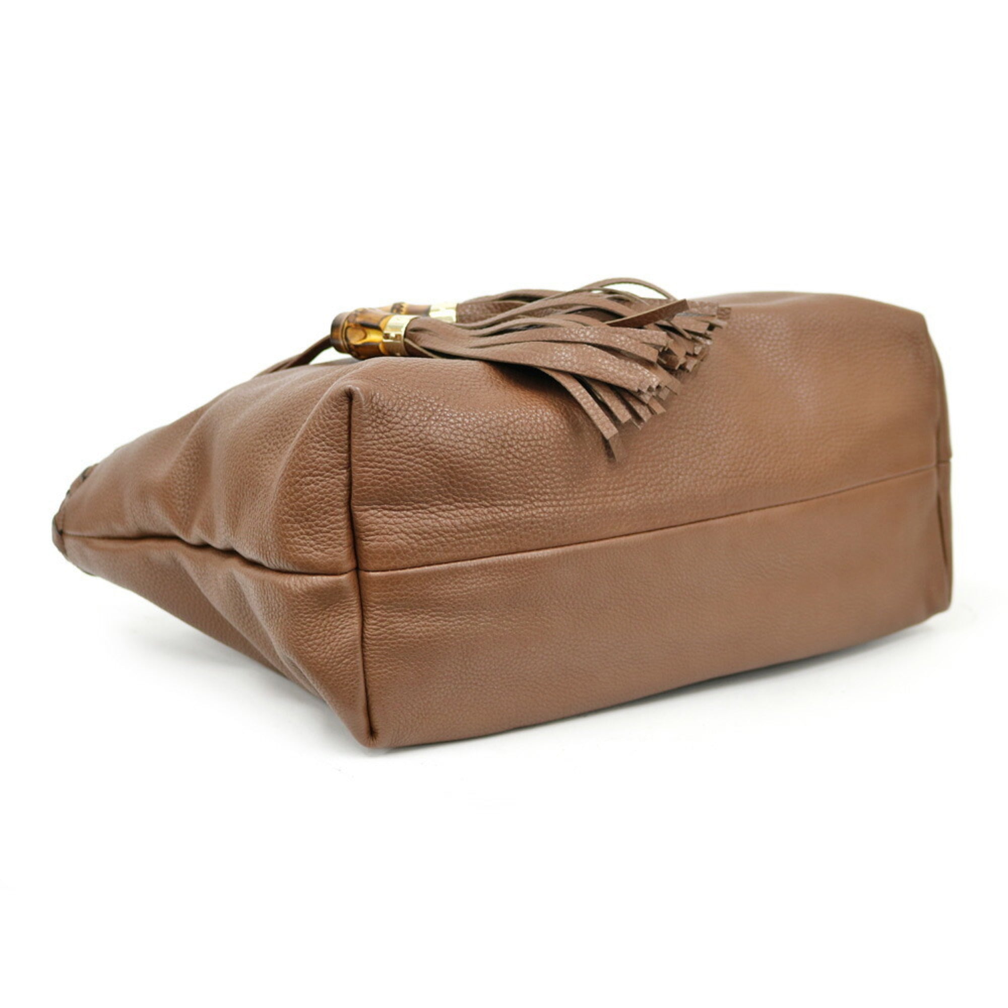 Gucci Shoulder Bag Bamboo Brown Ladies