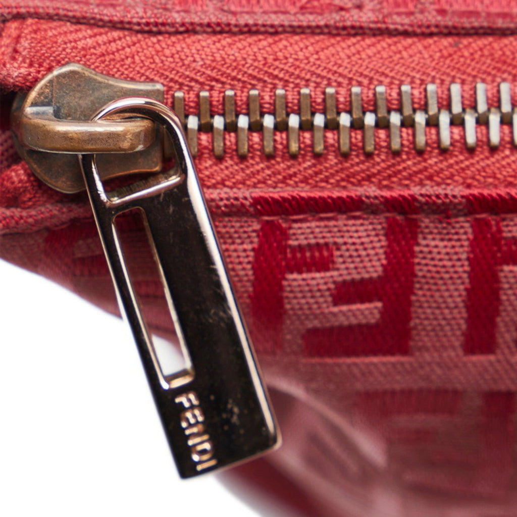 FENDI Zucchino handbag tote bag 8BH022 red canvas leather ladies
