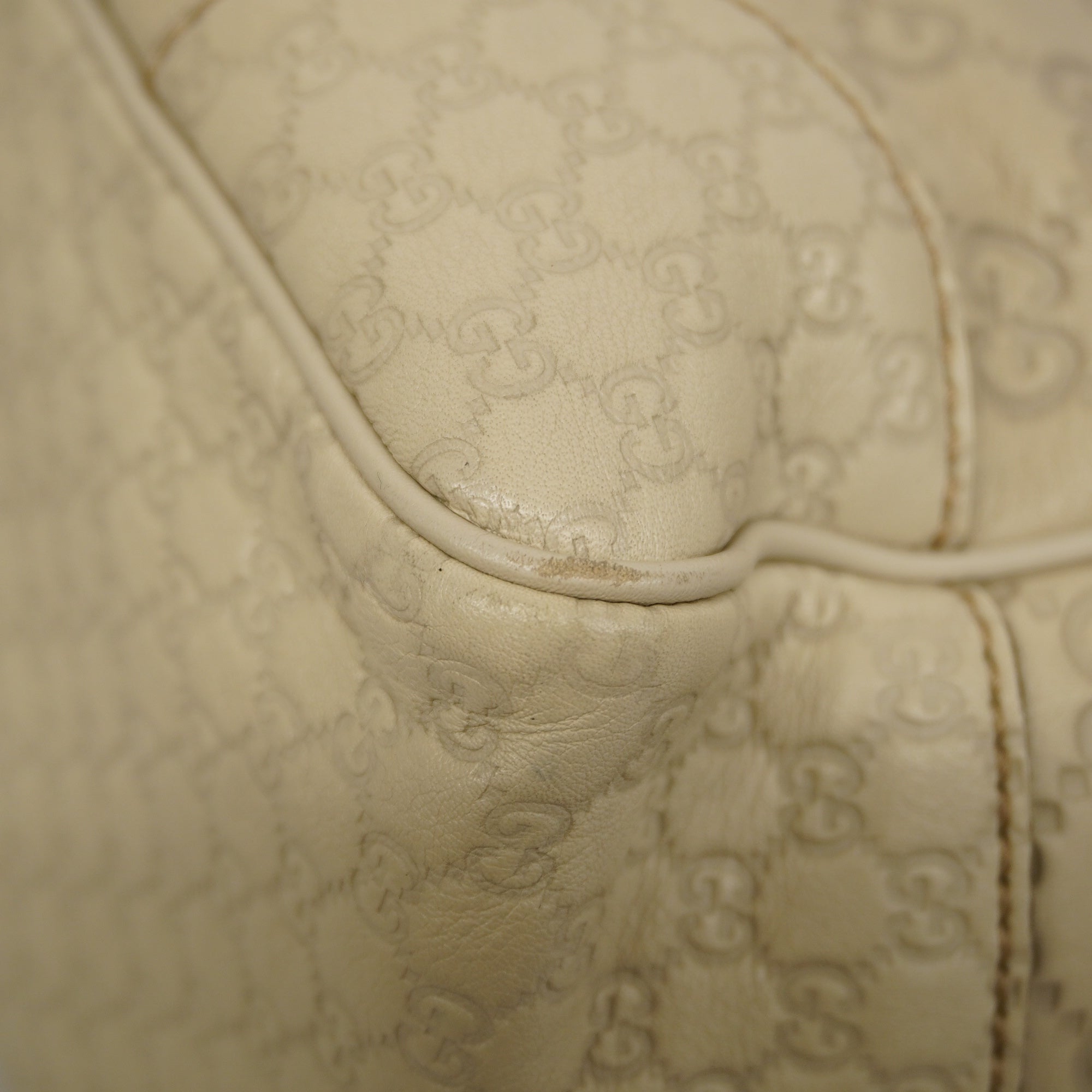 GUCCI ssima Tote Bag  Shima 353119 Women's Leather Tote Bag Ivory