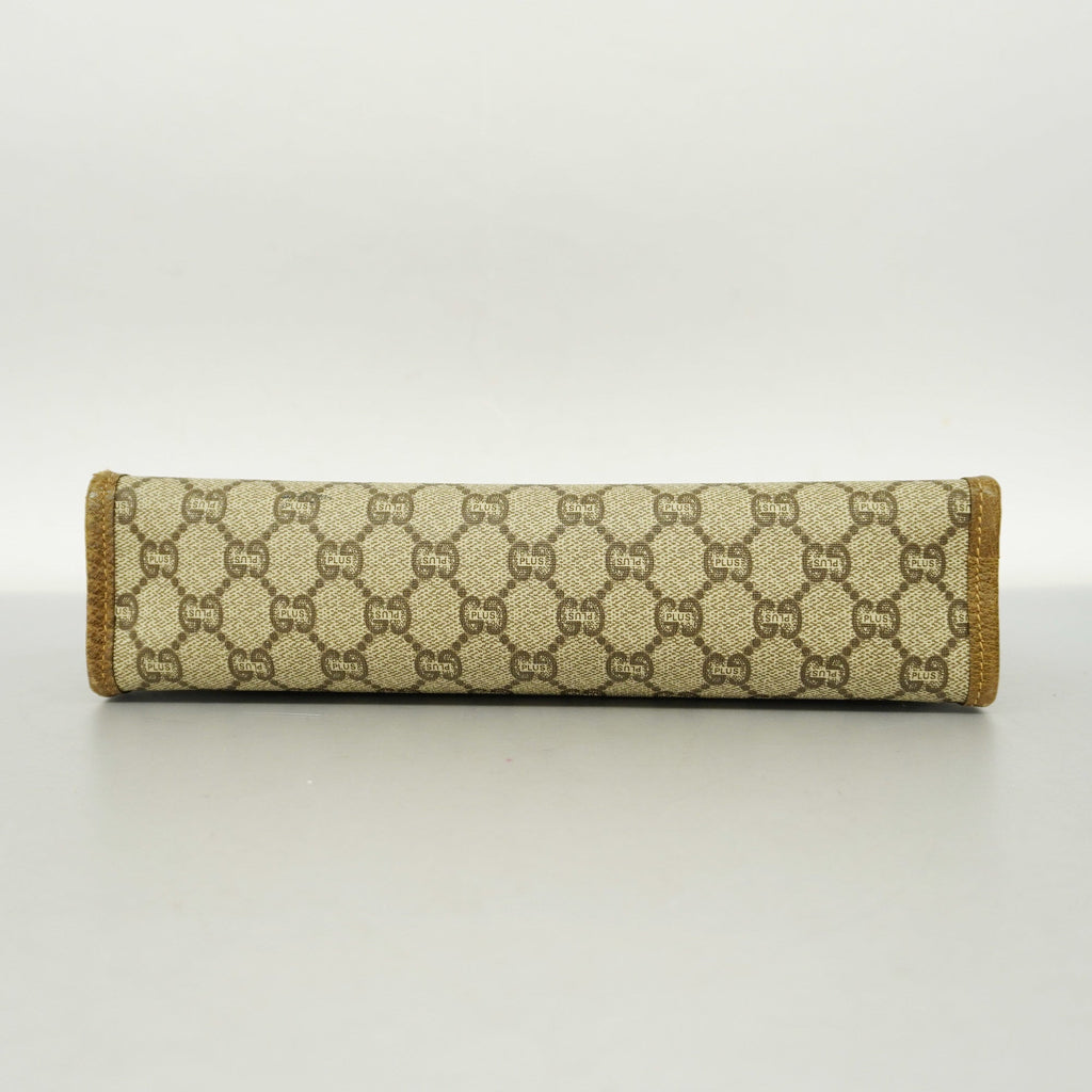 GUCCI[3ca0396]   clutch bag GG plus PVC beige gold metal