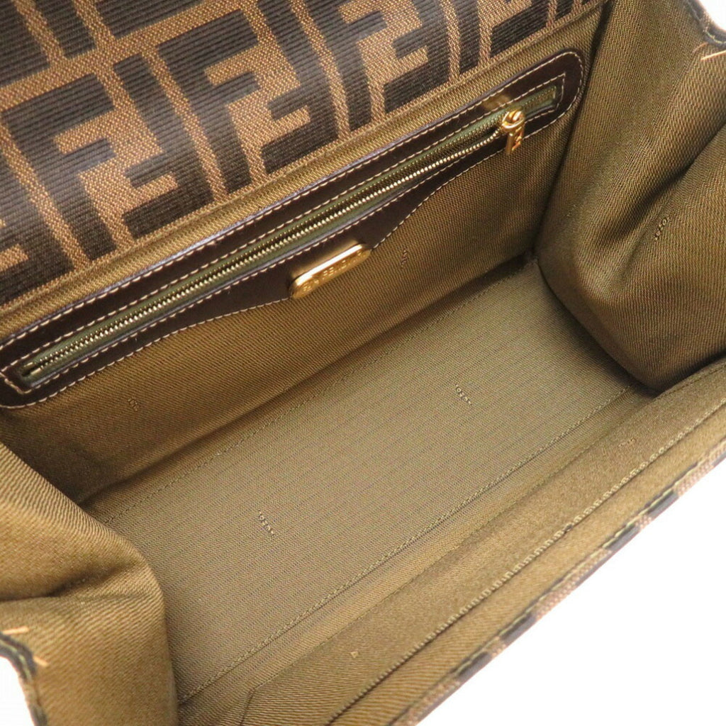 FENDI ZUCCA CANVAS BROWN HANDBAG